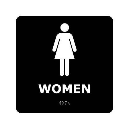 National Marker Co Graphic Braille Sign - Women - Black ADA2WBK